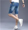 Summer Vogue Mens Short Jeans Casual Light Blue Slim Mens Jeans Diseñador Agujeros Rectos Pantalones de Mezclilla Masculinos