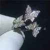 Choucong Butterfly Finger Ring 925 Sterling Silver Pave Setting Diamond Veravenagement Wedding Band Ringen voor Dames Sieraden