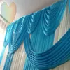 3 * 4M Partido de bodas Tela de seda de hielo Drapey White Tiffany Blue Color con Swag Stage PROP Moda Drape cortina telón de fondo