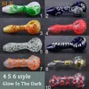 4 pouces Glow In The Dark Heady Verre Bongs Fumer Pipes Cuillère Pipe À Main Brûleur À Huile Pipes À Tabac Accessoires Fumeurs Slkstore