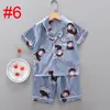 Toddler Baby Cartoon Pajamas 6 Colors Infant Shorts Sleeve Button Pyjamas Kids Clothes Girls Baby Clothes Teens Suits 0604219373320