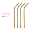 Multi-Color 8.5" and Dia 6mm bend 304 Stainless Steel Drinking Straw Reusable Metal Drinking Straws Bar Family kitchen For Beer Fruit Juice