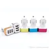 Triple 3 USB billaddare adapter 2.1A metall bil-laddare Mobiltelefon USB-uttag 3 portar Autoladdare för Samsung S8 iPhone