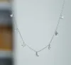 925 Sterling Silver Jewelry Love Moon Star Halsband Pendants Chain Choker Halsband Krage Kvinnliga uttalande smycken Bijoux T19062284C