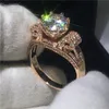 Choucong Fashion Croen Ring 3ct Diamond Cz Oro rosa riempito 925 Anelli di fidanzamento in argento con fedi nuziali per gioielli da donna