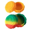 Récipients en silicone 3pcs / lot 6ml Mini récipient de couleurs assorties en forme de citrouille pour le stockage de concentré de Dab Pots de silicone Pots de silicone Dab Containers