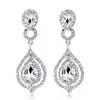 Fashion Crystal Wedding Jewelry Bride Earrings Full Rhinestone Water Drop Cubic Zirconia Studs Eardrop Dangle Earrings Women Party Gift