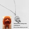 Personalized Pet Cat Dog Photo Silver Pendant Necklace Engraved Name 925 Sterling Silver Dog Tag Necklace Best Women Memorial