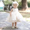 Dziewczyna Korowody Suknie Cute Berbeć Blask Beauty Z Koraliki Suknia Balowa Satyna Koronki Tutu Little Kid Dziecko Urodziny Dress Flower Girls Sukienka