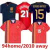 Maglia da calcio retrò Spagna finale 2010 RAUL XAVI Hierro LUIS ENSRIQUE XAVI ALONSO 1998 Coppa del mondo 1994 Caminero Iniesta PIQUE DAVAD David Villa