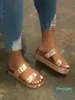 Vår / sommar 2020 kvinnor dubbelskikt rhinestone spänne sandaler sexig inomhus utomhus vild strand tofflor damer fritid hem resa flip flop