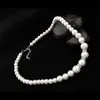 Mode Dam konstgjorda pärlor Halsband med strass örhängen och armband Pure White Faux Pearl Smycken