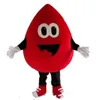 2019Hot vente costume de mascotte de goutte de sang rouge personnage de dessin animé déguisement costume de carnaval kits d'anime mascotte expédition EMS