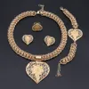 Herzförmige Brautschmuck-Sets für Frauen, nigerianische afrikanische Perlen, Schmuck-Set, türkische Hochzeit, Halskette, Ohrringe, Set