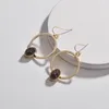 Fashion-6 colora gli orecchini Druzy ovali del cerchio geometrico dell'oro per gli orecchini dei monili del progettista delle donne all'ingrosso