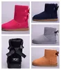 2020 tasarımcı botlar Avustralya kadınlar kız klasik kar botları kış siyah kestane moda boyutu 35-44 # 53 için ayak bileği kısa yay kürk çizme bowtie