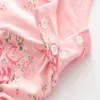 Barboteuse à manches courtes pour enfants, nouveau design, combinaison en coton à imprimé floral, boutique, vêtements pour nouveau-nés filles, vente en gros 0-1T