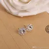 빛나는 다이아몬드 입방 지르콘 꽃 선 스터드 귀걸이 도매