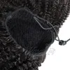 VMAe Human Afro Kinky Curly 100g 3c 4a 4b 4c Drawstring Ponytails Hårförlängningar Tight Hole Clip In Natural Color Horsetail