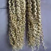 P18/22 Remy Kinky Curly Pre Bonded Keratin Hårförlängning 200G Europeiskt hår på keratinkapselfusionshåret 1S/G