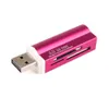 500pcs Lighter Shaped All In One USB 2.0 Multi Memory Card Reader for Micro SD/TF M2 MMC SDHC MS Free DHL