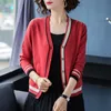 Vintage élégant géométrique rhombique cardigan pull femmes 2020 mode printemps chaud à manches longues vêtements d'extérieur chic angleterre style hauts