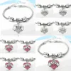 Wholesale- Diamond love Heart charm bracelet crystal family member Mom Daughter Grandma Believe Faith Hope best friend wristband for women