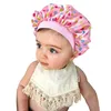 Fashion Kids Floral Satin Bonnet Girl Satin Night Sleep Cap Haarverzorging Soft Cap Hoofd Cover Wrap Beanies Skullies 6 kleuren