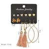 Simple bohemian alloy tassel earrings set ladies Valentine's Day birthday elegant temperament gift