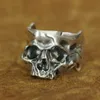 Wholesale- Silver Head Open Twisted Skull Ring Mens Biker Punk Ring TA186 US Size 7 to 15
