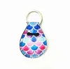 Coin Keychain Chapstick Holder Neoprene Keychain Key Holder Floral Print med Metal Ring RTS Quarter Holer