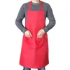 Imperméable Long Tablier De Cuisine Pour Hommes Femmes Cuisine Bib Tabliers Robe Café Griller BBQ Chefs Cuisine Cuisson Restaurant Avec Pock2093