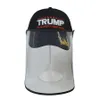 Trump Cap Mask Make America Great Again 3D Broderie Baseball Hat Amovible Extérieur Transparent Chapeau De Protection Masques Visage bouclier LJJA4043