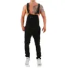 E-Baihui S-XXXL 2021 Oavsett män Stylist Personlighet Hole Denim Jumpsuits Street Fashion Men's Jeans Byxor Plus Storlek