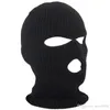 Tricot noir 3 trous masque de ski balaclava chapeau face bouclier bonnet de bonnet d'hiver chaud 2018 fashion d'été 6632450