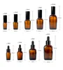 15 25 35 50 50 100ml Glass Spray Forma Quadrado Forma Vazio Amber Névoa Spray Garrafas para óleos essenciais, aromaterapia, álcool, solução de limpeza