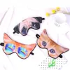 Maschere per dormire 3D Maschera per gli occhi divertente del fumetto Stampa animale carina Copertura per l'ombra del gatto Viaggio Relax Aiuto Bende Maschera per dormire RRA2367