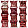 25 Styles Christmas Decorations Pillow Case Plaid Elk Bear Ptinted Throw Pillow Covers Xams Sofa Cushion Cover Home Party Pillowcase C5686