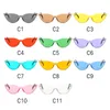 الرجعية cateye المرأة الحلوى الملونة النظارات المعابد المعدنية لا الإطار مصمم نظارات الشمس uv400 11 ألوان نوعية جيدة