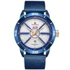 NaviForce marka luksusowe sporty zegarki dla mężczyzn zegarki ze stali nierdzewnej Top Waterproof Watch Business Watch Men kwarcowy kwarcowy