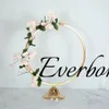 New Circle Round Flower Stand Gold Metal Floral Vase Rack Decorative Flower Arrangements Holder Wedding Decoration Table Centerpie2071732