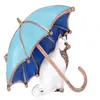 Blucome émail chats noirs forme de parapluie broches Corsage Antique couleur or décontracté fête vif Animal broche broches cadeaux