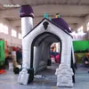 Customized Halloween Inflatable Ghost Tunnel 6m Length Horrific Haunted House Blow Up Spooky Castle With Devil For Holiday Decoration