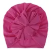 18 stilar söta spädbarn småbarn unisex blomma knut indisk turban cap barn pannband kepsar baby blommor hatt solid mjuk bomull hårband 1411424