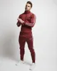 Jogger Dress Męskie Slim Gym Garnitury Side Striped Zipper Topy Bluzy Długie Spodnie Outfits 2 Sztuk Hommes Active Active