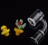 DHL XL XXL 4 mm de espessura inferior prego Quartz Banger Com vidro colorido UFO Duck Cap Carb Cacto por plataformas petrolíferas Bong fumar