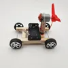 DIY Wind Power Car Small Production Science and Technology Educational Model Gemonteerd Speelgoed Creatieve Nieuwheid Geschenken voor kinderen C6154