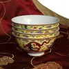 Bowls Emperor Dragon Bowl Chinese High Quality Bone China Rice Bowl Jingdezhen Ceramics Hushåll Single Noodle Bowl Dragon Mönster