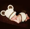 Vente en gros et hiver nouveau chapeau modèle animal créatif bébé tricot ensemble ours tricot laine chapeau et pantalon deux pièces ensemble chapeau