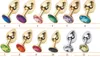 Gold Metal Mini Anal Toys Butt Plug Booty Beads Sex Toy Rostfritt Steel Crystal Jewelry Sex Toys 7228mm Liten Size4422606